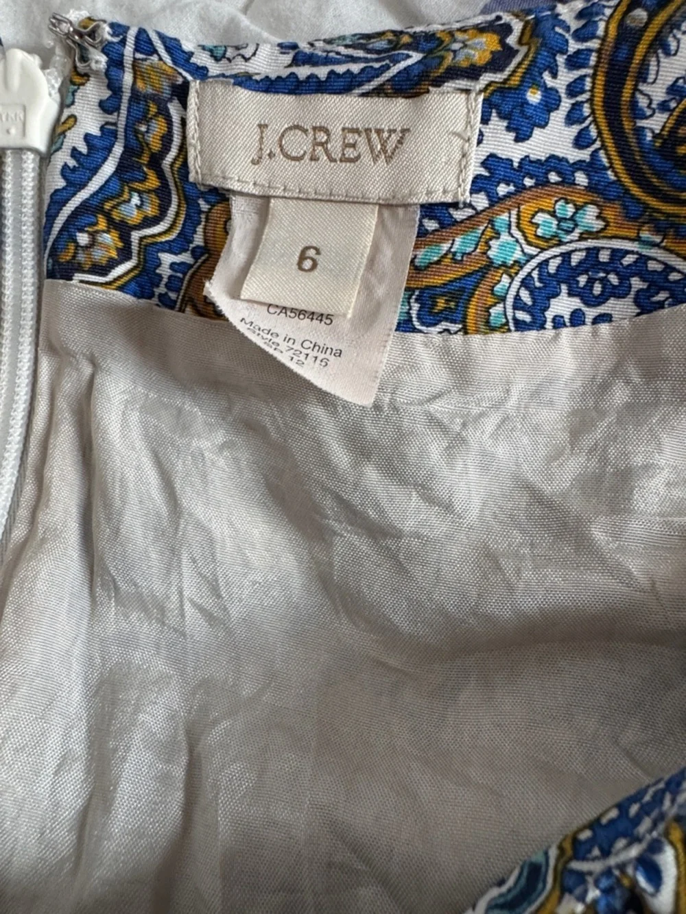 J. Crew Paisley Cap-Sleeve Mini Dress in Navy, Olive, Cream